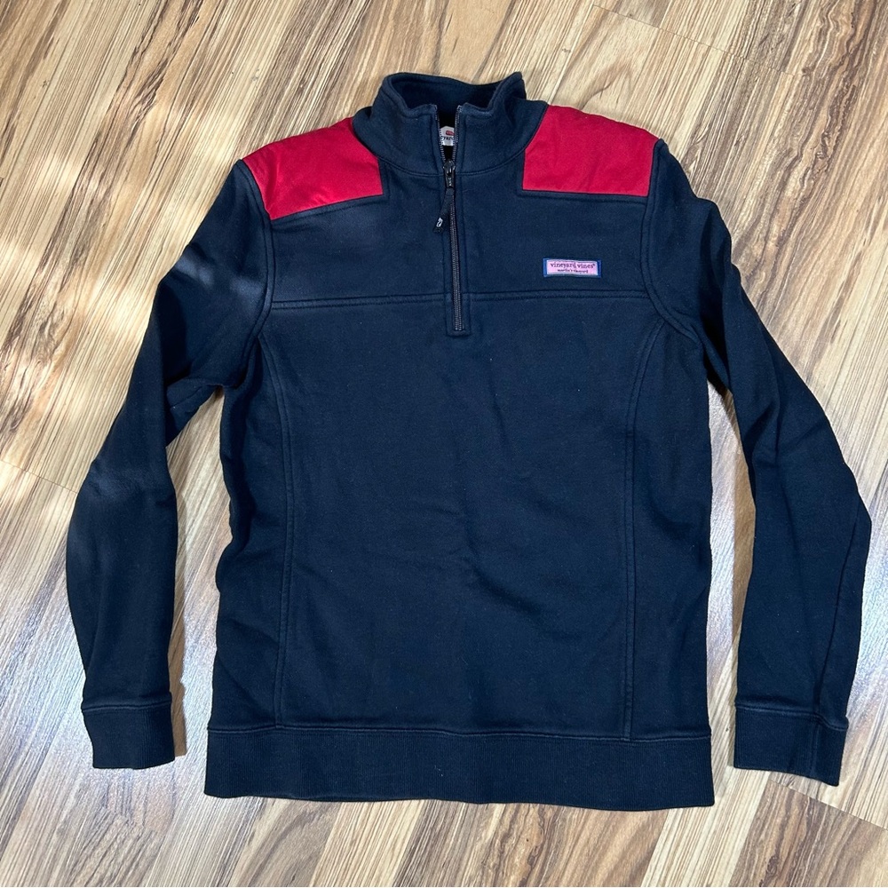Women's Vineyard Vines Size Small Green 1/4 Zip Pullover Sweater